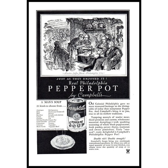 Campbell's Art 934 Campbells Soup Pepper Pot Vintage Print Ad